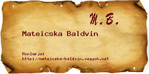 Mateicska Baldvin névjegykártya